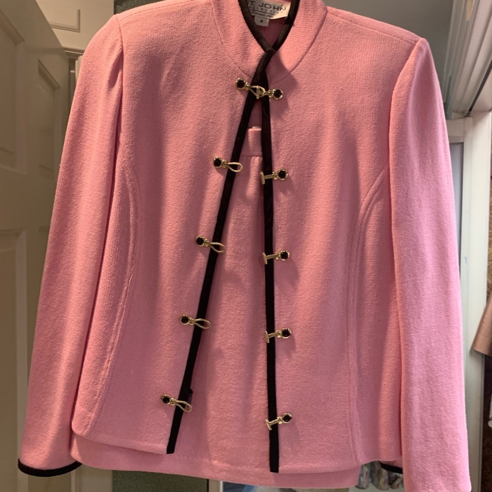 Pink St John suit